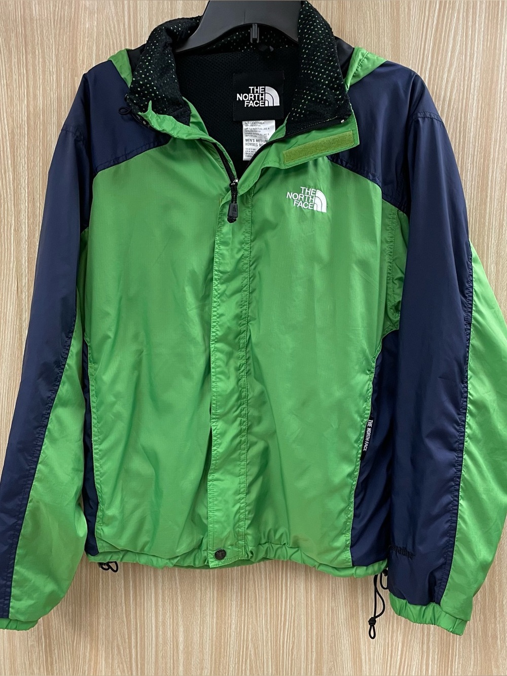 The North Face green color block jacket size medium